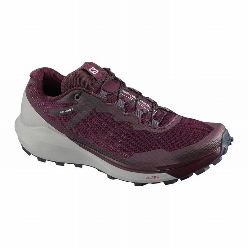 SALOMON UK SENSE RIDE 3 W - Womens Running Shoes Burgundy/Coral,XJQW70182